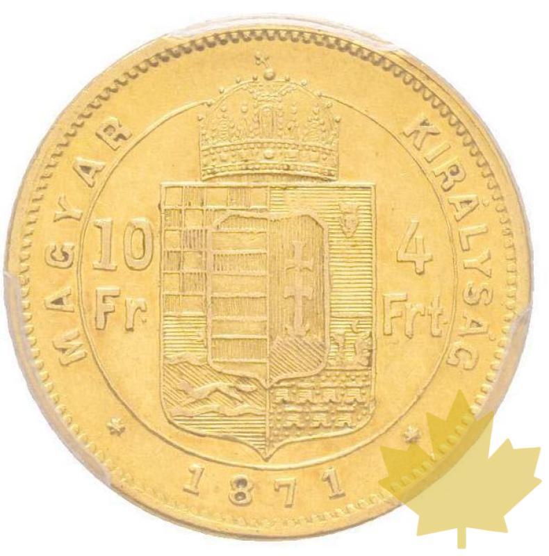 HONGRIE-1871KB-4 Forint-Franz Joseph 1848-1916-PCGS AU55 - 20210426113311_4forint1871kb.jpg
