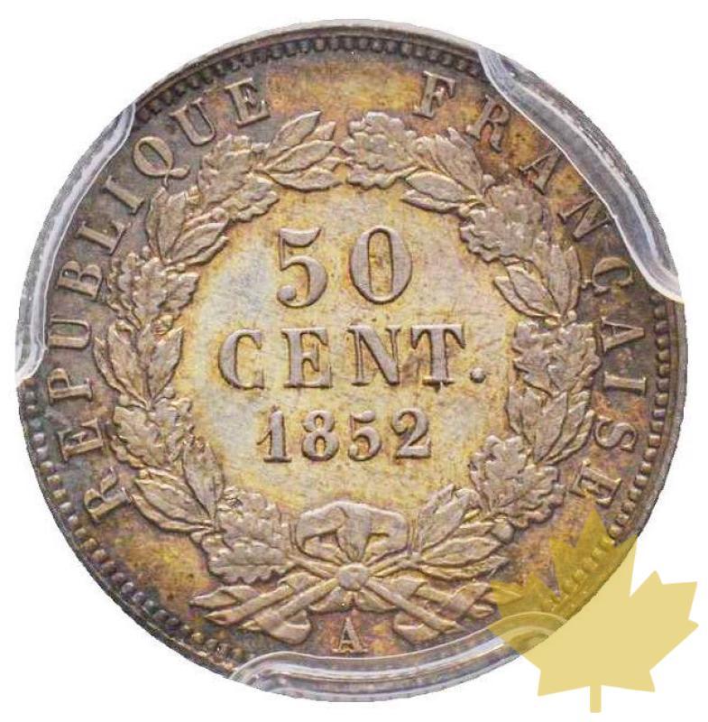 FRANCE-1852 A-50 Centimes-Second Empire 1852-1870-PCGS MS64 - 20210530135532_50centimes1852FDC.jpg