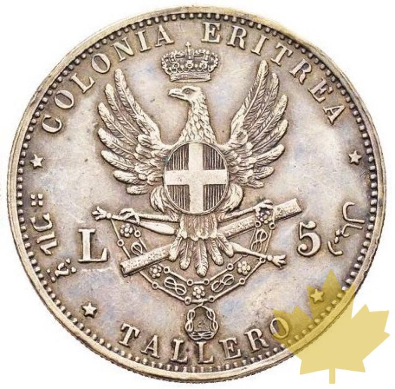 ITALIE-1891-Colonia Eritrea-Tallero da 5 Lire-Superbe - 20210615101629_talleroeritrea.jpg
