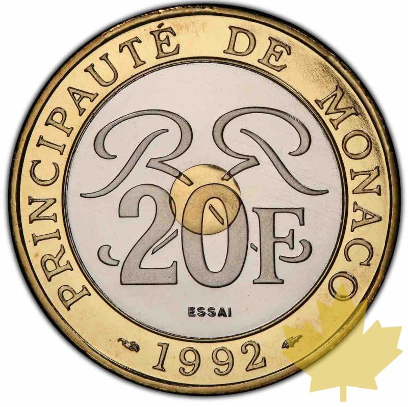 MONACO-1992-20 FRANCS ESSAI-Palais Princier-PCGS SP69 - 20210702091435_monaco-1992-1.jpg