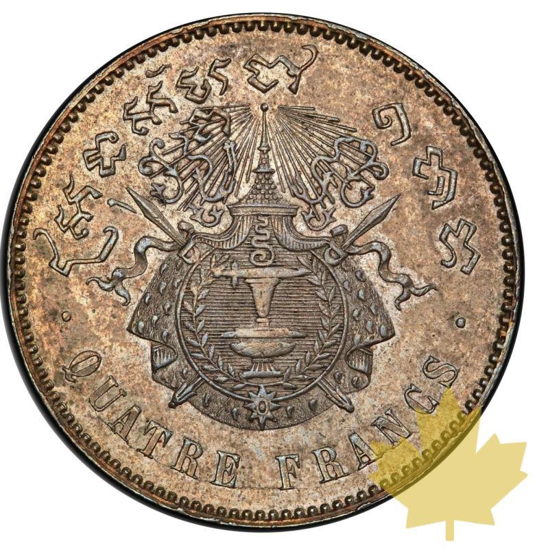 CAMBODIA-1860-4 FRANCS-Norodom Ier 1860-1904-PCGS AU55 - 20210702140941_CAMBODIA-1860-4FRANCS-2.jpg