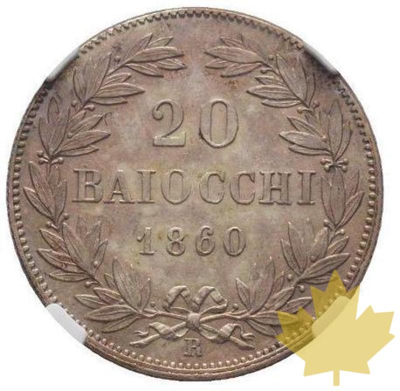 VATICAN-1860R-20 BAIOCCHI-PIO IX 1846-1870-NGC MS61 - 20210807093346_20baiocchi-1860-a.jpg