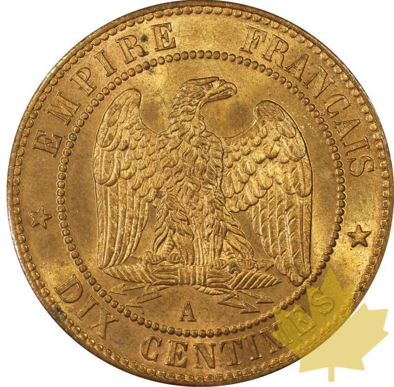 FRANCE-1862 A-10 CENTIMES-NAPOLEON III-PCGS MS64RD - 20210831103508_10centimes1862paris.jpg