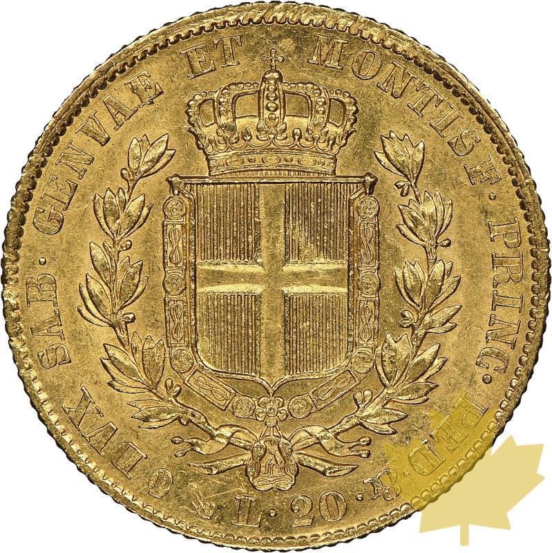 ITALIE-1842 G-20 LIRE-CARLO ALBERTO-GENOVA-NGC AU58 - 20210831111107_20LIRE1842-2.jpg