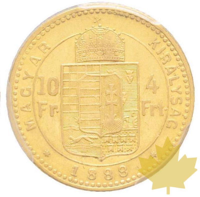 HONGRIE-1888 KB-4 Florins-Franz Joseph 1848-1916-PCGS AU53 - 20210907103404_10fiorini1888-2.jpg