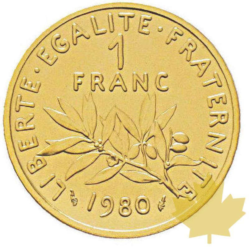 FRANCE-1980-Piefort de 1 Franc Semeuse-PCGS SP 68 - 20211126142317_1franc1980piefortor.jpg