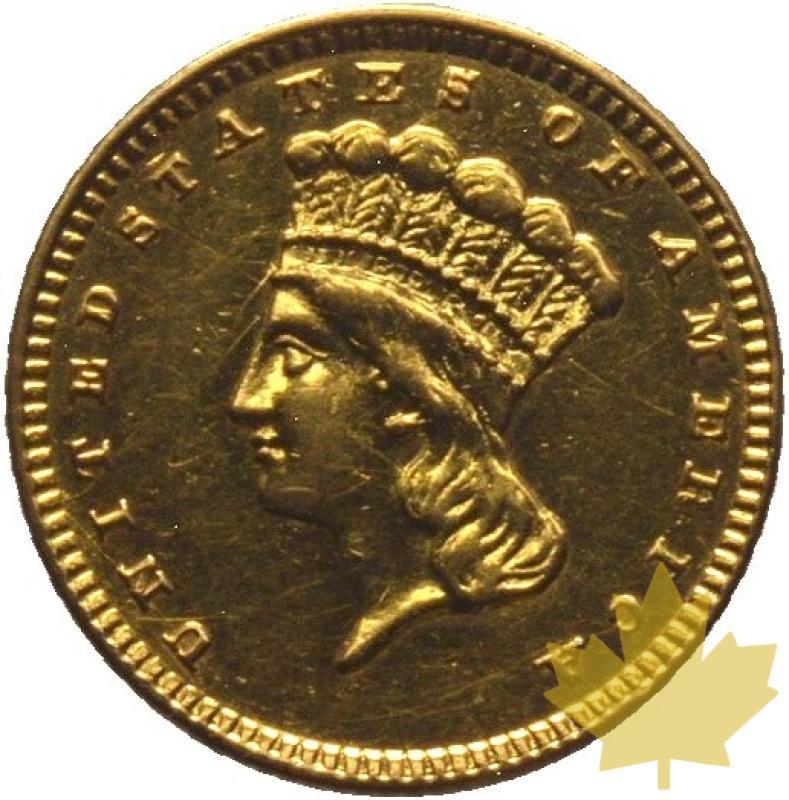 ETATS UNIS-1857-1 DOLLAR-Gold Indian princess-SUP - 20220225122704_1-dollar-1857a.jpg