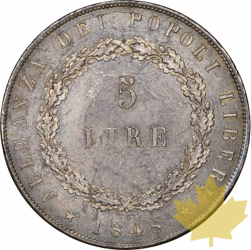 ITALIE-1848-VENEZIA-5 LIRE INDIPENDENZA ITALIANA-NGC MS63+ - 20220405171103_5LIRE1848_VENEZIA2.jpg