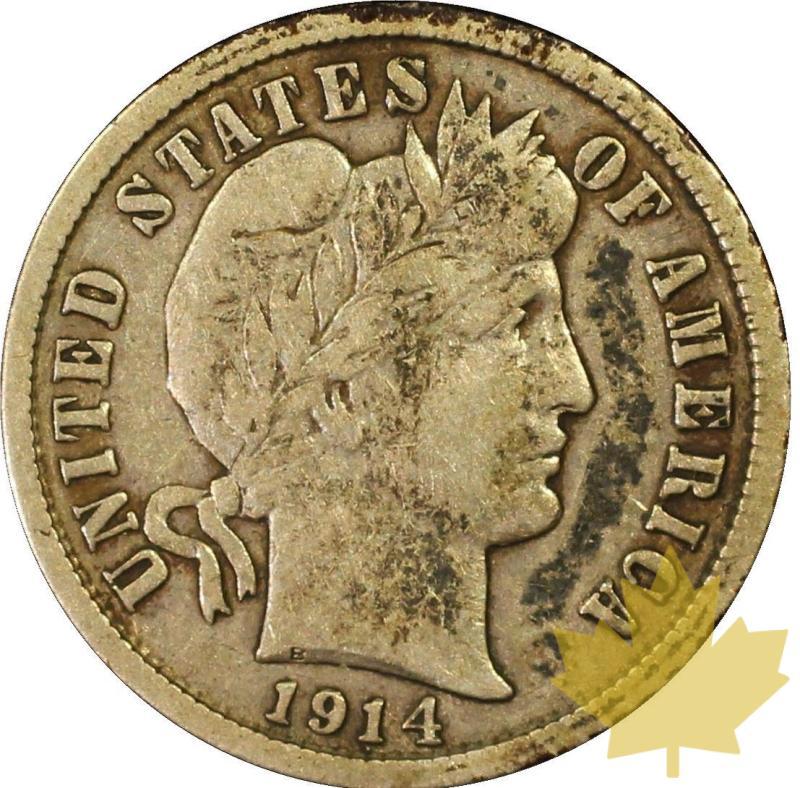 ETATS UNIS-1914D-10 cent-Denver Barber-PCGS VF30 - 20220407171335_DIME1914DENVER1.jpg