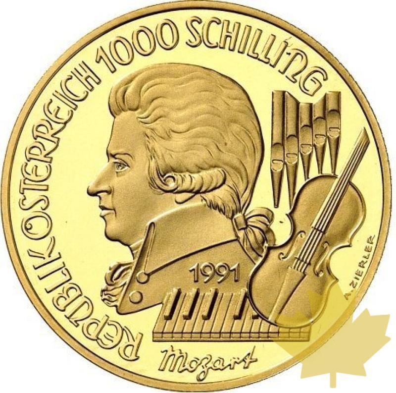 AUTRICHE-1991-1000 Schilling Mozart-PCGS PR69DCAM - 20220602095937_1000SCHILLING1991MOZART1.jpg