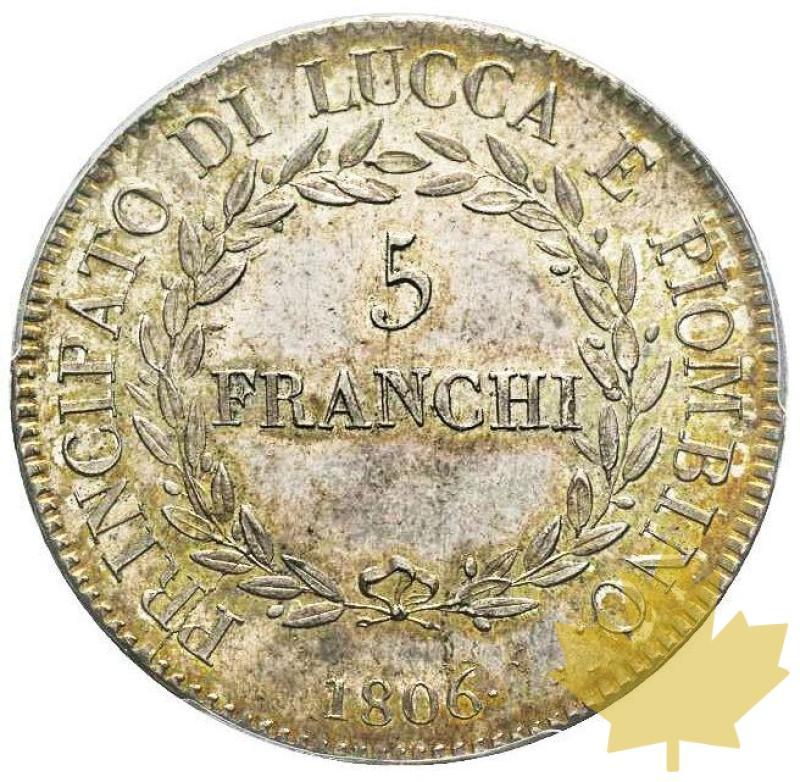 ITALIE-1806-5 FRANCHI LUCCA- PCGS MS 62 Rare - 20220602100750_LUCCA5FRANCHI_2.jpg