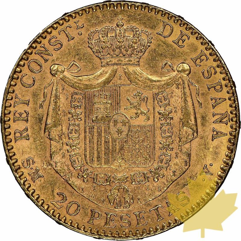 ESPAGNE-1899-20 Pesetas-Alfonso XIII-NGC MS61 - 20220613140319_SPAIN20PESETAS1899_2.jpg