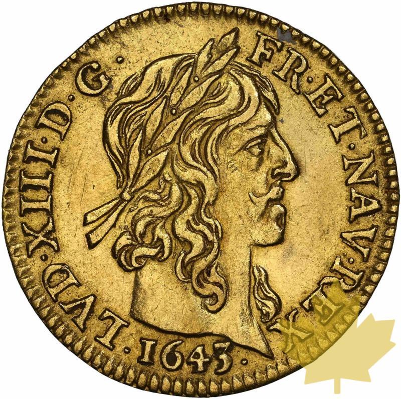FRANCE-1643-1/2 Louis or à la mèche longue-presque Superbe - 20220627161725_DEMILOUIS1643_1.jpg