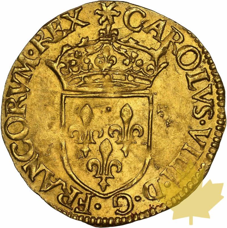 FRANCE-1568B-Charles IX-Ecu d'or-SUP-FDC - 20220627163118_ECUOR1568BROUEN_1.jpg