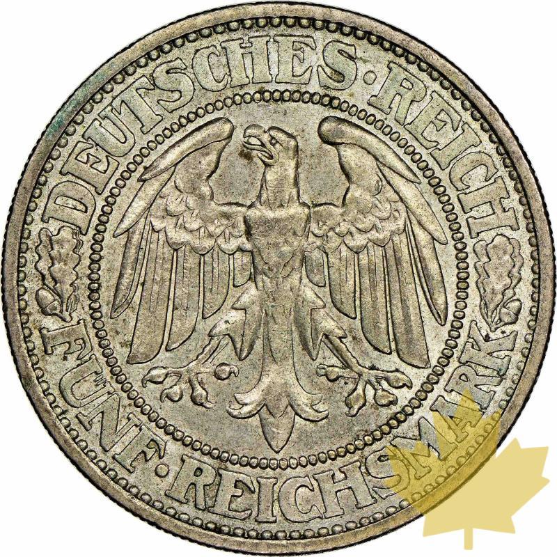 ALLEMAGNE-1931 D-5 Mark-Weimar Republic-Superbe - 20220711145548_5MARK1931D-1.jpg