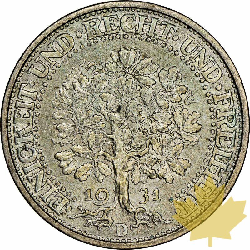 ALLEMAGNE-1931 D-5 Mark-Weimar Republic-Superbe - 20220711145548_5MARK1931D-2.jpg