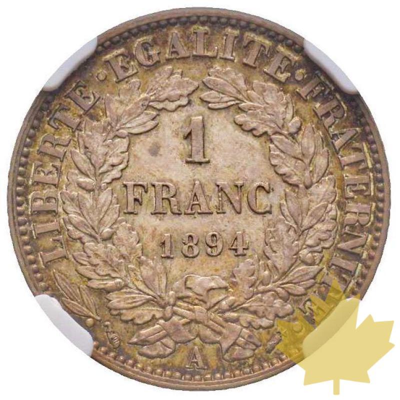 FRANCE-1894 A-1 Franc Cérès-NGC AU58 - 20220919115720_1FRANC1894CERES.jpg