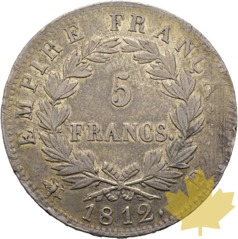 FRANCE-1812 D-5 FRANCS-NAPOLEON I Lyon-TTB+ - 20220927104947_41143_r.jpg