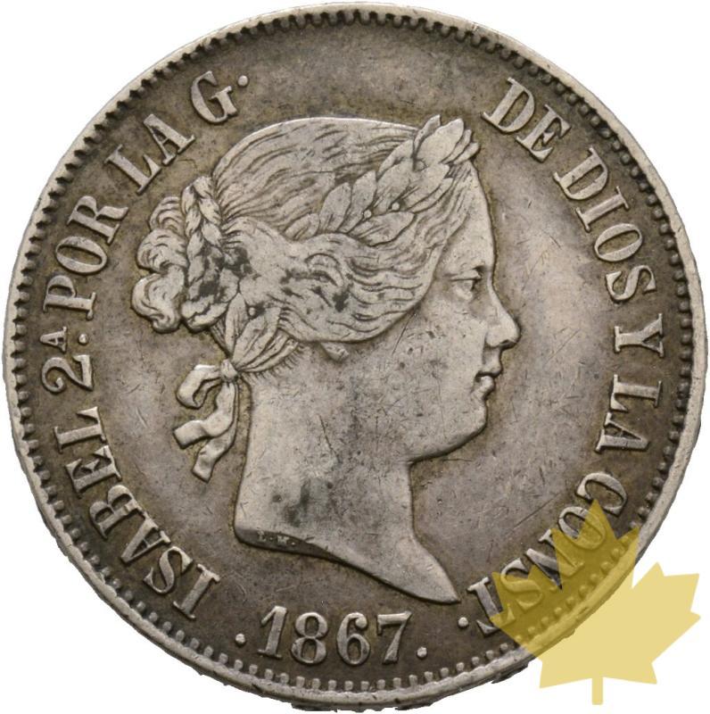 ESPAGNE-1867-UN ESCUDO-ISABEL II-TTB - 20220927105301_41144_a.jpg