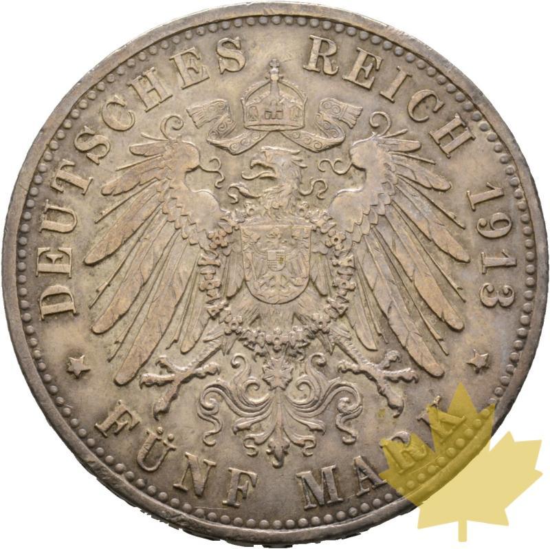 ALLEMAGNE-1913-A-5 MARK-WILHELM II-presque Superbe - 20220927110646_41147_r.jpg