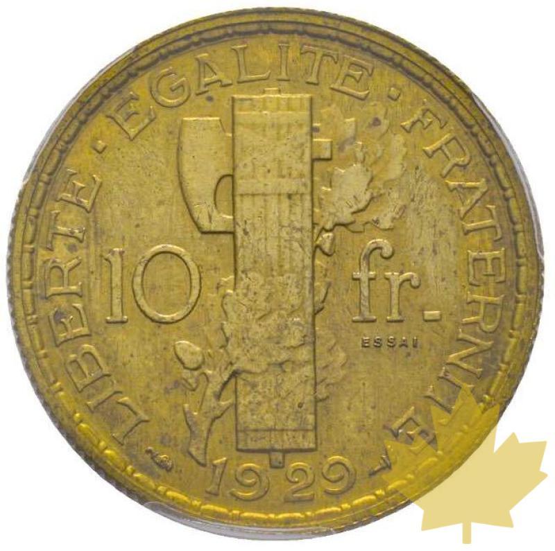 FRANCE-1929-Essai de concours de 10 Francs Morlon-PCGS SP63 - 20220930133912_10FRANCSMORLON.jpg