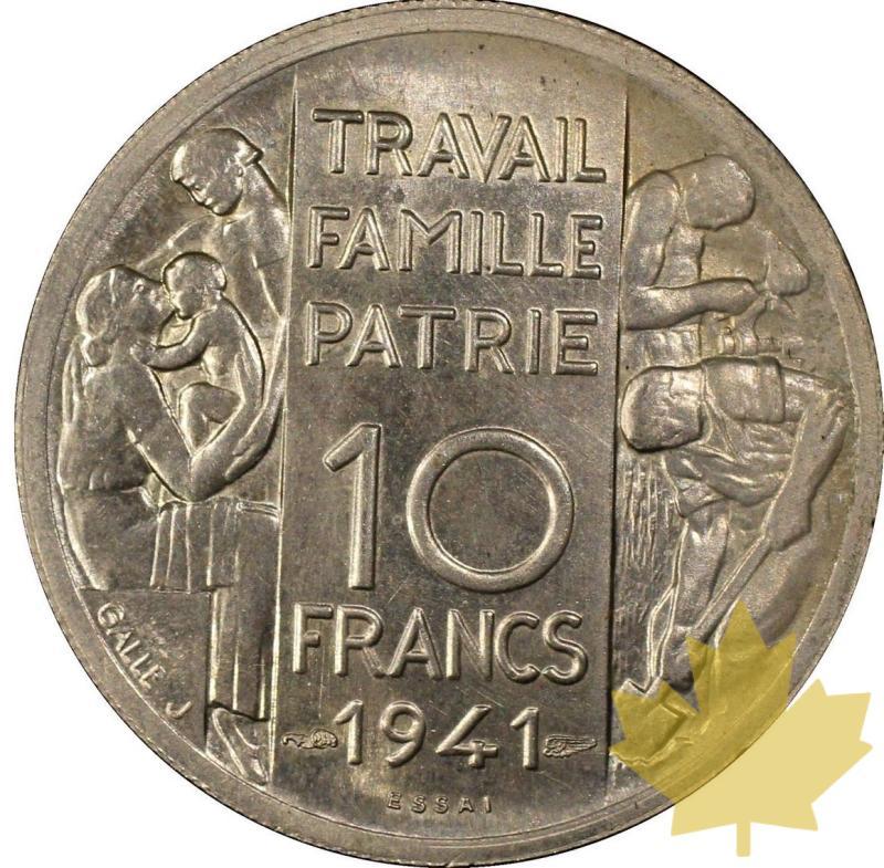 FRANCE-1941-Etat Français-Essai de 10 Francs Pétain-PCGS SP63 - 20220930135004_10FRPETAIN1941-ESSAI.jpg