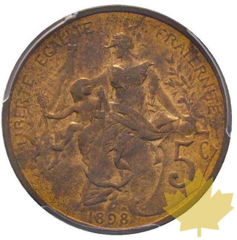 FRANCE-1898-5 centimes-Terza Repubblica-PCGS MS64RB - 20221012134331_5cent1898france.jpg