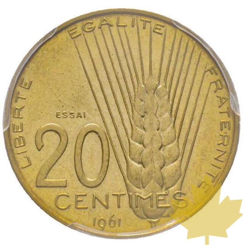 FRANCE-1961-Essai de 20 centimes- PCGS SP65 - 20221012134712_20cents1961FDC.jpg
