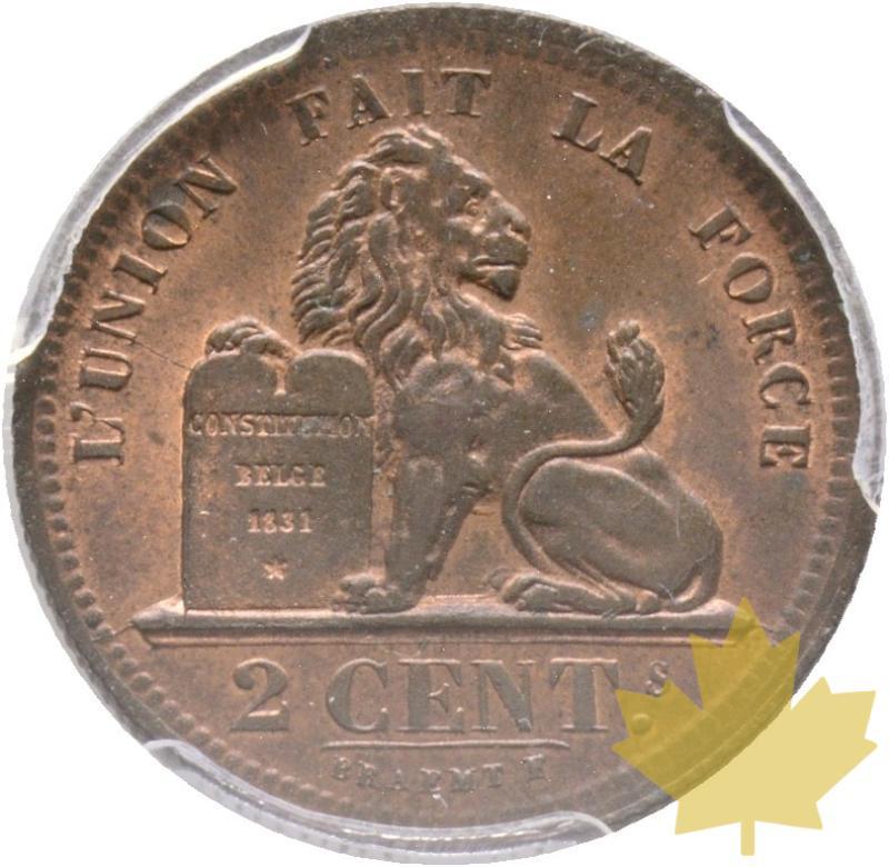 BELGIQUE-1833-2 CENTIMES-LEOPOLD I-PCGS MS64RB - 20221013144954_41250_r.jpg