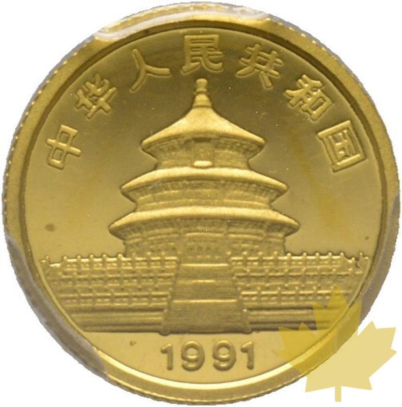 CHINE-1991-5 YUAN-"PANDA" GOLD BULLION COINAGE-PCGS MS69 - 20221108094637_41266_r.jpg