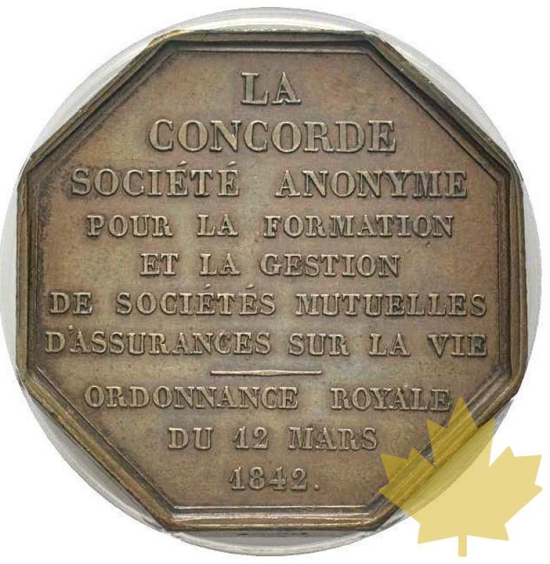 FRANCE-1842-GETTONE DEL DUCA DI DOUDEAUVILLE-PCGS MS62BN - 20221220114828_JETON1842-pcgs.jpeg