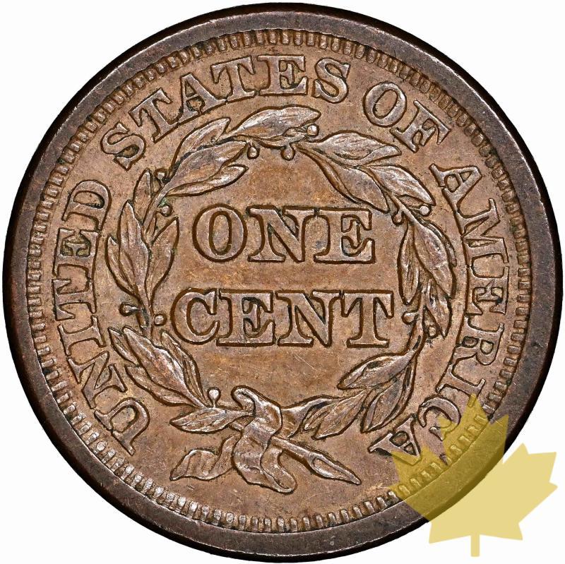 STATI UNITI-1851-1 Cent (Regular Strike)-NGC AU58BN - 20230104112334_USA-1CENT1851-2.jpg