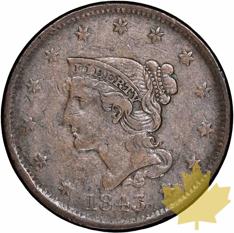 STATI UNITI-1843-1 Centime-Coronet Head-NGC VF 30BN - 20230104122251_USA-1843-1CENT-1.jpg