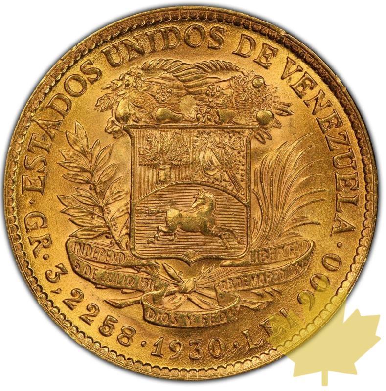 VENEZUELA-1930-10 BOLIVARES-PCGS MS 64 - 20230120103729_10BIOLIVARES1930.jpg