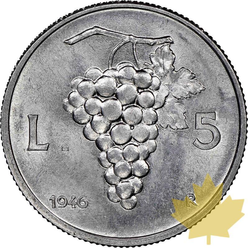 ITALIA-1946 R-5 LIRE ITALMA-NGC MS64 Raro - 20230202095108_5LIRE1946-NGCMS64-.jpg