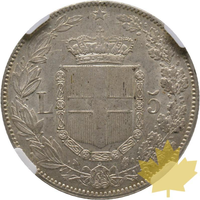 ITALIA-1879 R-5 LIRE-Umberto I-NGC AU 58 - 20230202133122_1879R-5LIRE-HUMBERTIer_r.jpg