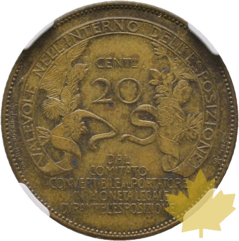 ITALIA-1906-20 CENTESIMI-ESPOSIZIONE INTERNAZ DI MILAN-MS63 - 20230202135256_1906-20-centesimi-exposition_r.jpg