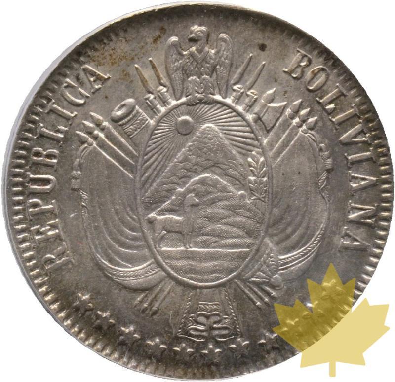 BOLIVIA-1868-P-1 BOLIVIANO-ANACS MS62 - 20230216121938_BOLIVIE-1868-P-1BOL_r.jpg