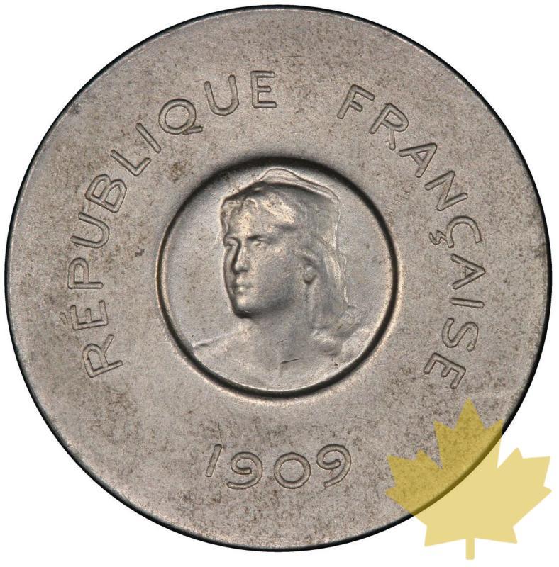 FRANCE-1909-Piéfort de 25 centimes par Rude-PCGS SP62 - 20230227150628_25centimespiefort2.jpg