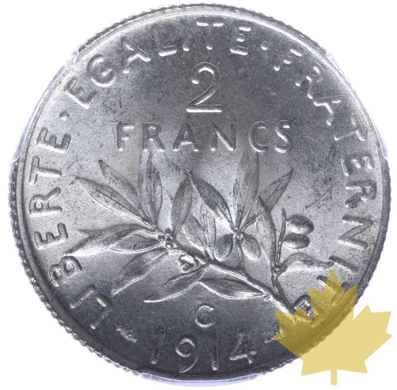 FRANCE-1914-C-2 FRANCS SEMEUSE-PCGS MS63 - 20230328102803_France-2-fr-1914-r.jpeg