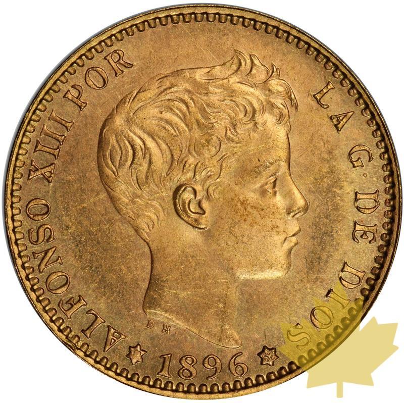 SPAGNA-1896-MP M-20 PESETAS-ALFONSO XIII-PCGS MS64 - 20230428111241_ESPAGNE-1896-20pta-a.jpg