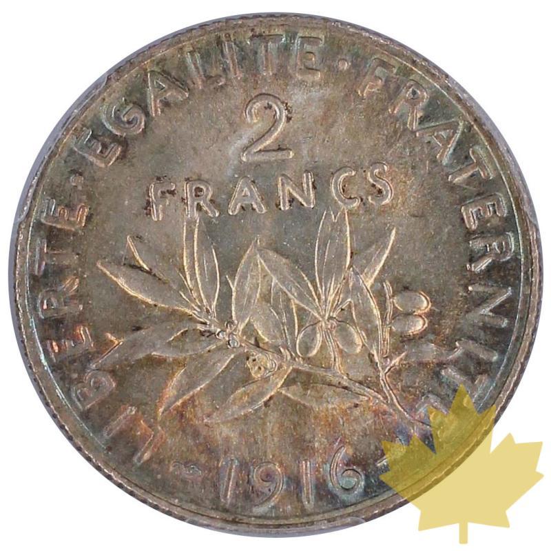 FRANCE-1916-2-FRANCS Semeuse-PCGS MS64- FDC - 20230428113844_1916-2-fr-r.jpeg