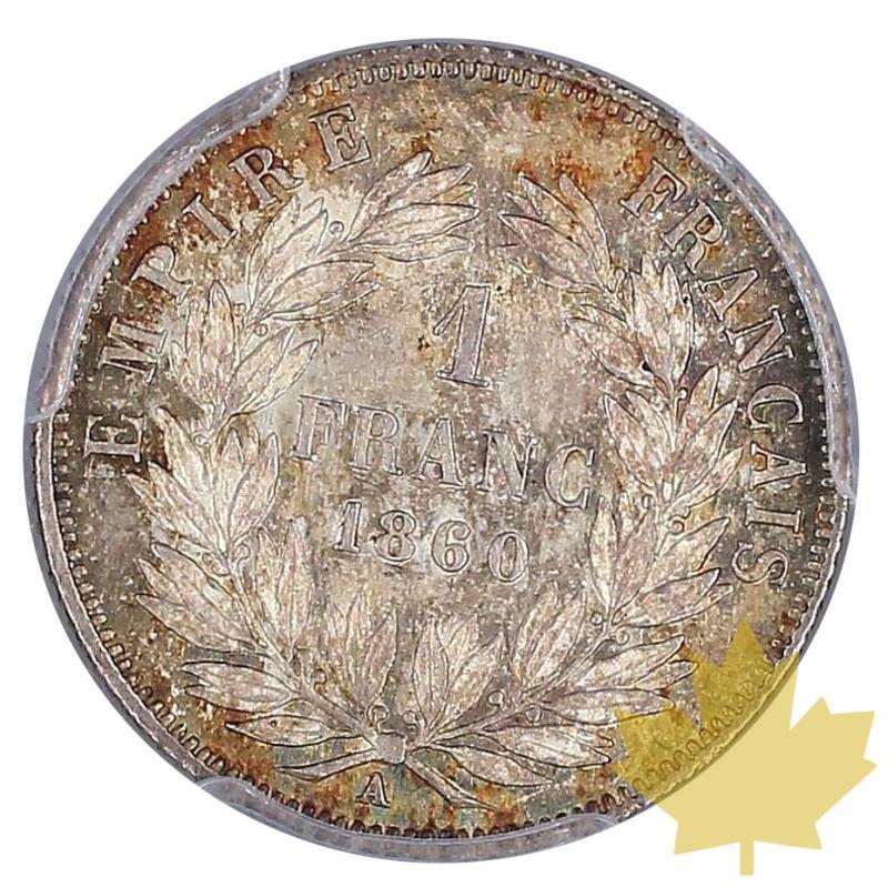 FRANCE-1860-A-1 FRANC-NAPOLEON III-PCGS MS63 - 20230503095906_1860-a-1-francs-r.jpeg