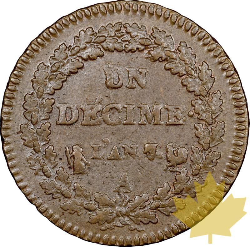 FRANCE-L'AN 7-DECIME-NGC AU58BN-Superbe - 20230509162007_7A-FRANCE-DECIME-R.jpg