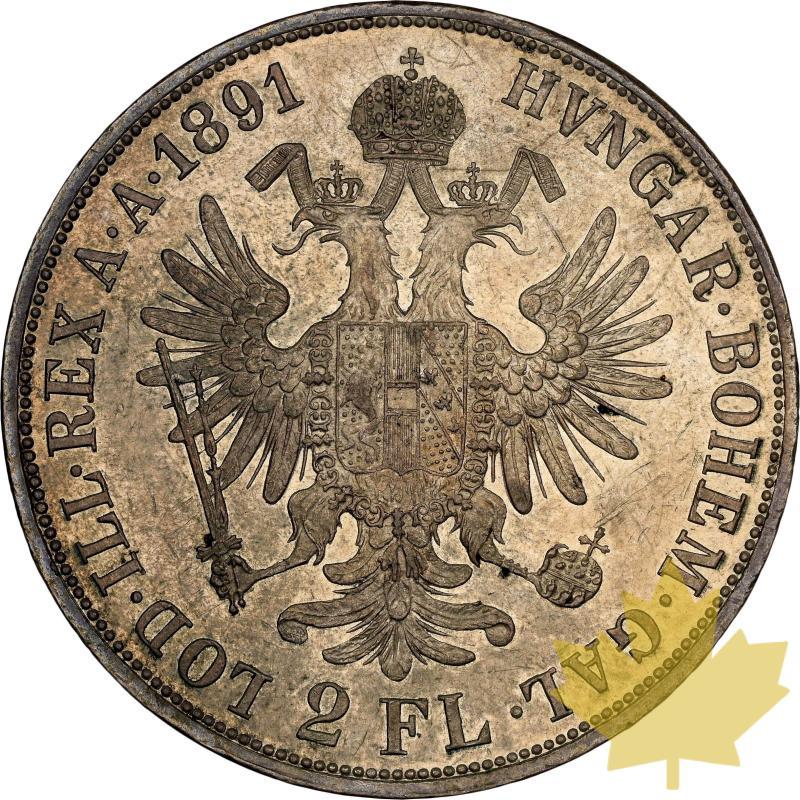 AUTRICHE-1891-2 FLORIN-FRANCOIS-JOSEPH I-NGC MS61 - 20230510092518_1891-atriche-2fl-r.jpeg