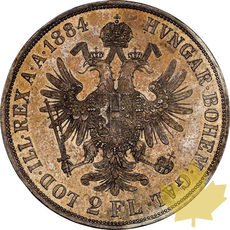 AUSTRIA-1884-2 FLORIN-FRANCOIS-JOSEPH I-NGC MS60-SUP-FDC - 20230510092751_1884-2-fl-Autriche-r.jpeg