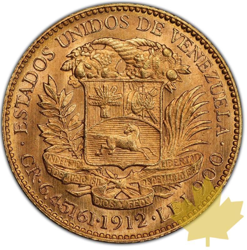 VENEZUELA-1912-20 BOLIVARES-PCGS MS 65 FDC - 20230619112317_VENEZUELA1912-20BOL.jpg