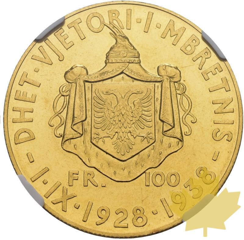 ALBANIE-1938R-100-FRANGA-ZOG-NGC MS 62-presque FDC - 20230706110537_100franga1938.jpg