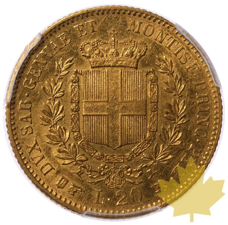 ITALIA-1861B-20 LIRE-Vittorio Emanuele II-PCGS AU58 - 20230714150623_italie-20-lire-1861-r.jpeg