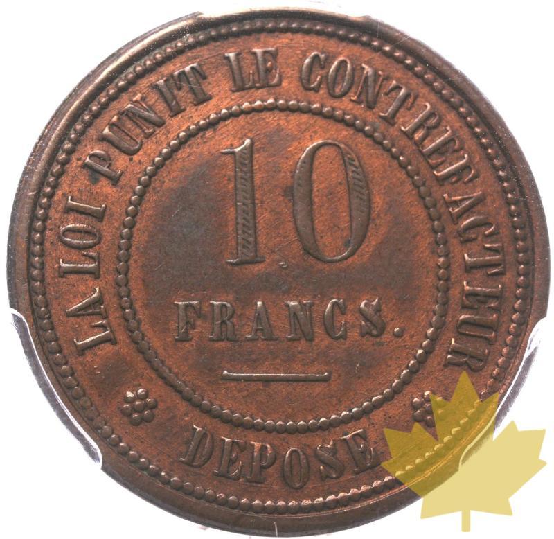 FRANCE-1873-10 FRANCS-JETON-PCGS MS63RB - 20230814141212_France-1873-10fr-a.jpeg